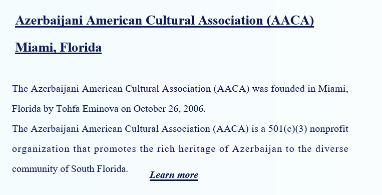 AzerbaijaniAmericanCulturalAssociationFlorida