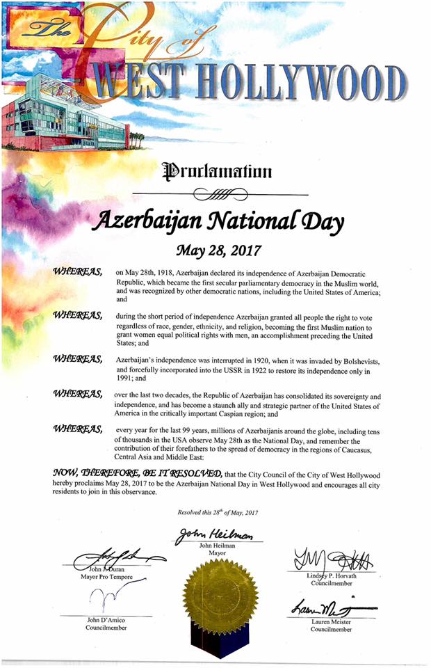 WestHollywoodAzerbaijanMay28Proclamation